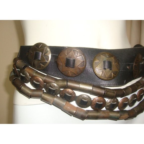 VINTAGE Rare belt Genuine Leather 31"-34" - Picture 2 of 10